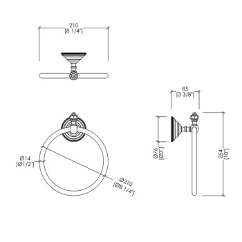 Полотенцедержатель -кольцо Devon&Devon Gemstone никель блестящий GEM707NK
