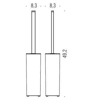 Туалетный ёршик Colombo Basic Q напольный, хром B3706.CR
