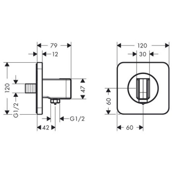 Axor Universal, Porter-набор 12 x 12, цвет: хром 36724000