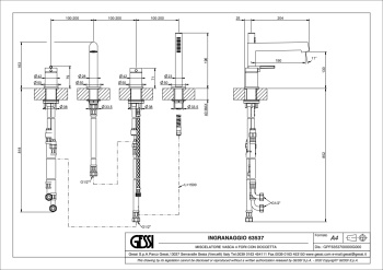 Смеситель на борт ванны Gessi Ingranaggio 63537.707 Black Metal Brushed PVD