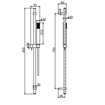Душевая штанга с ручным душем и шлангом Fima Carlo Frattini Wellness 1500, брашированный никель F2150SN