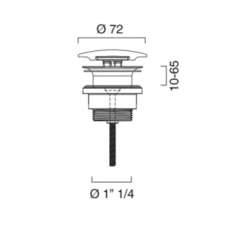 Слив для раковины Catalano без перелива, цвет черный матовый 9050500022/9050600022