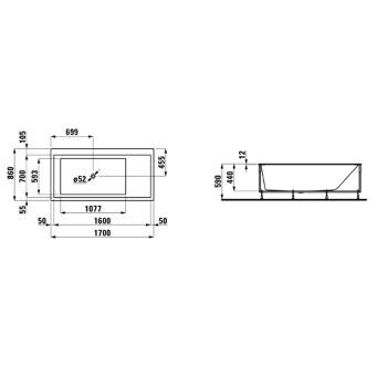 Ванна из искусственного камня Laufen Kartel 170x86 2.2433.1.000.616.1
