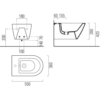 Подвесное биде GSI Kube X 9465111