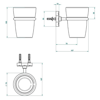 Стакан THG Nihal Porcelaine Ivoire U2N-F30-536 soft gold