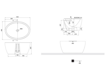 Раковина накладная Scarabeo MATTY 8056