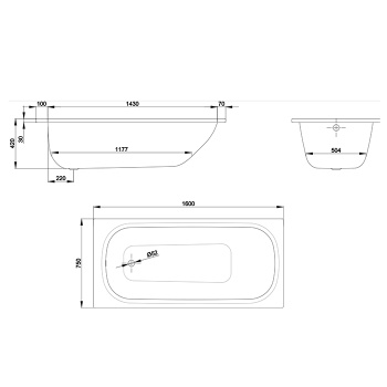 Стальная ванна Bette Form 160x75 2943-000