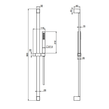 Душевая штанга с ручным душем и шлангом Fima Carlo Frattini Wellness 1500, хром F2443CR