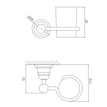 Стакан Fima Carlo Frattini Accessori подвесной, золото F6063/1OR