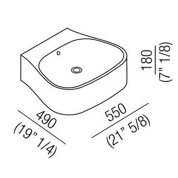 Раковина Agape Pear 55x49x18, без отв., темно-серый ACER08950RZG *0