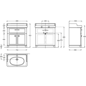 Тумбанапольная с ящиком и дверцамибелая глянцевая Kerama Marazzi Pompei PO.M.80.1\WHT белая глянцевая