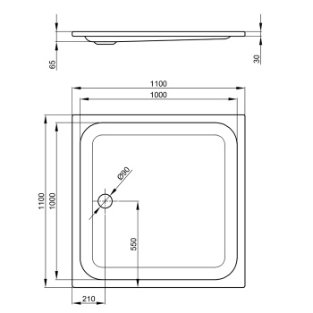 Душевой поддон Bette 110х110 см 8744-000