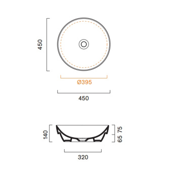 Раковина Catalano Sfera 45 h14 встраиваемая, без отв, Sabbia Satinato 524450029