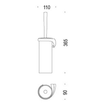 Туалетный ёрш Colombo Link подвесной, DX, хром/матовое стекло B2407D.CR-VAN