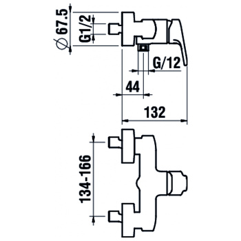 Laufen Citypro смеситель для душа, настенный, однорычажный, с одним выходом, без аксессуаров, цвет хром