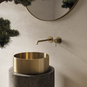 Смеситель для раковины настенный Newform X-steel 316 69630EX.59.098 золото