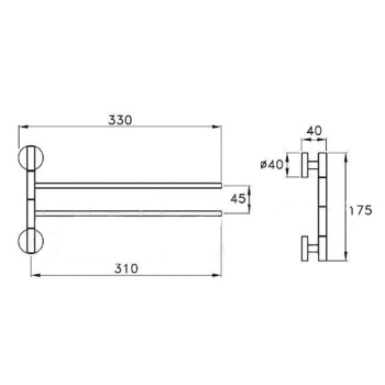 Полотенцедержатель настенный двойной Stella Lucilla 1081 хром LL 10030 CR00