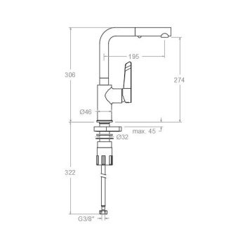 Смеситель для кухни Ramonsoler Kitchen с выдвижной лейкой 381901H1MC
