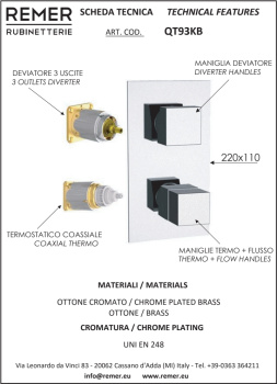 Смеситель для душа Remer Q-Elegance  хром QT93KB