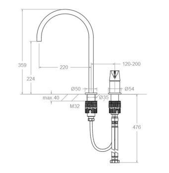 Смеситель для раковины Ramonsoler Adagio однорычажный на 2 отверстия графит 914003GR