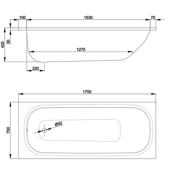 Стальная ванна Bette Form 170x70 2945-000 AD AS