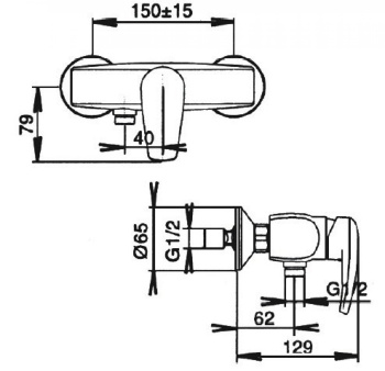 Смеситель для душа Jacob Delafon Panache E71243-CP хром