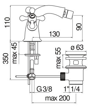 Смеситель для биде Nobili Grazia GRC5119/6BR бронза
