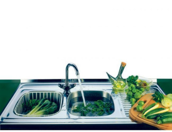 Кухонная мойка Alveus Classic 100 1009084, в комплекте с сифоном сталь