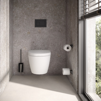 Туалетный ершик Keuco Aveno 14664379000 с хрустальной колбой, черный матовый