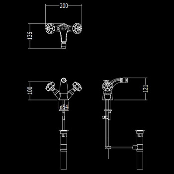 Смеситель для биде Devon&Devon Excelsior King на 1 отв. донный клапан блестящий никель EXC-KN110NK