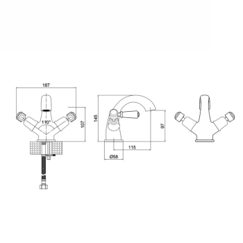Ручка-рычаг для смесителей Burlington T4 хром