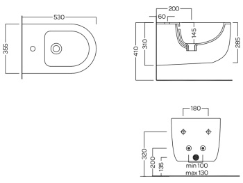 Биде подвесное Hatria FUTURA A0Y9B802