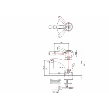 Смеситель для биде Burlington CH23 BLA хром