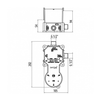 Универсальная монтажная коробка под встраиваемый смеситель для душа Gattoni Gbox на 2-5 источников, входы 1/2, хром SC0500000