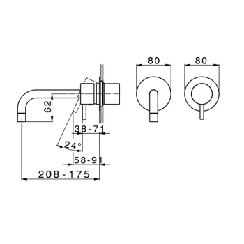 Смеситель для раковины встроенный Cisal Less Minimal LM00551640 черный