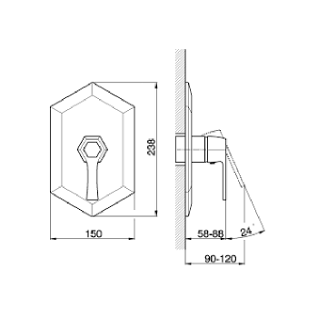 Встраиваемая часть однорычажного смесителя для душа Cisal ZA00431004 Акция