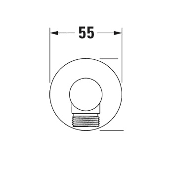 Duravit Водоразетка с держателем для душа, черный матовый