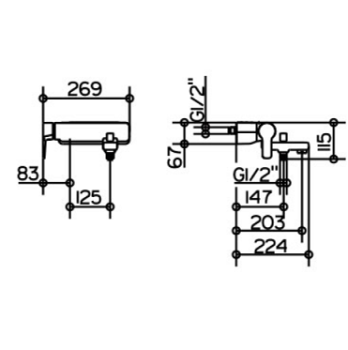 Смеситель для ванны Keuco 52720010100 с полочкой