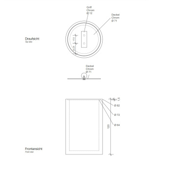 Баночка универсальная Decor Walther Stone DMD M 13x8 с крышкой, белый/сталь матовая 971355