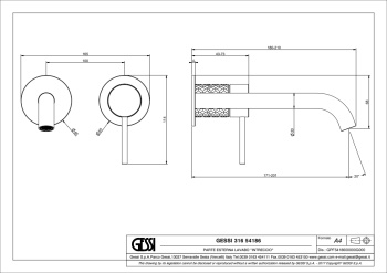 Смеситель для раковины Gessi 54186.726 бронза