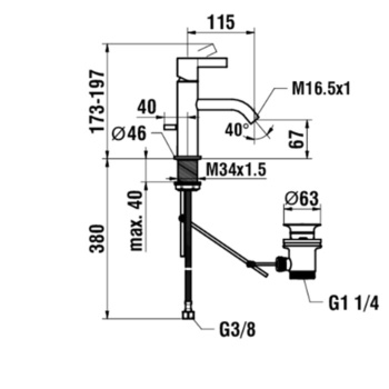 Смеситель для раковины Laufen Kartell 3.1133.1.090.100.1 хром