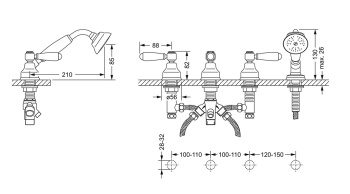 Смеситель для ванны Jorger Delphi 109.40.155.000 chrome