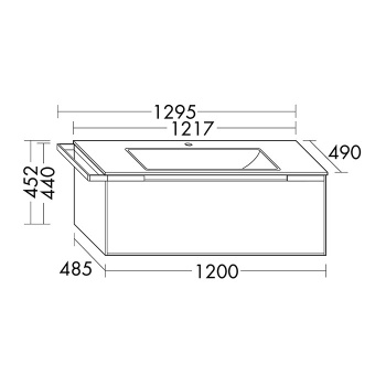 Burgbad Yso Комплект подвесной мебели 129.5x49x45 см, цвет: белый матовый SFAF121 L F2119 C0001*0