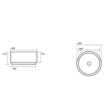 Раковина накладная круглая Kerasan Oke 40хH15, белый 554101
