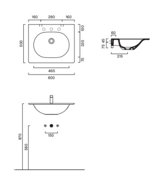 Раковина 60×50 Catalano Sfera Nero satinato 0520610022