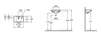 Рукомойник Jacob Delafon Odeon Up E4799G-00 40 см