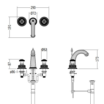 Смеситель для раковины Devon&Devon Excelsior Swan EXC-SW101CR хром