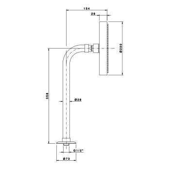 Верхний душ Nicolazzi Doccia 20см, old iron matt 5704FV20