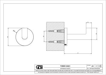 Крючок Gessi Tondo 63621.707 Black Metal Brushed PVD
