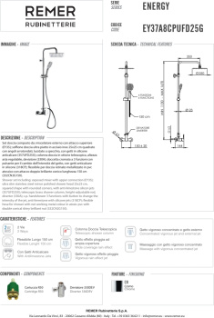 Душевая система Remer Energy хром (CR) EY37A8CPUFD25G